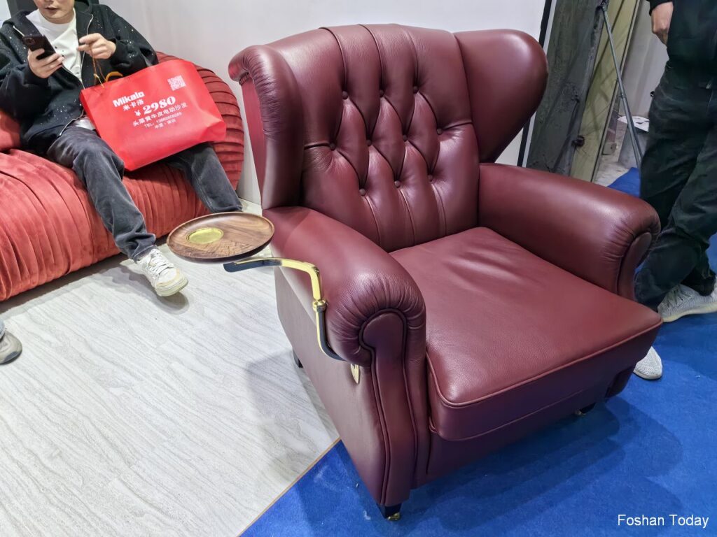 Red Leather Accent Chair at Dongguan Furniture Fair 2024
