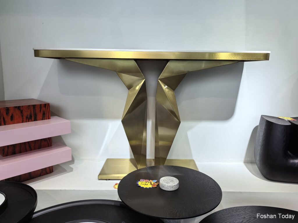 golden console table at Dongguan Furniture Fair 2024