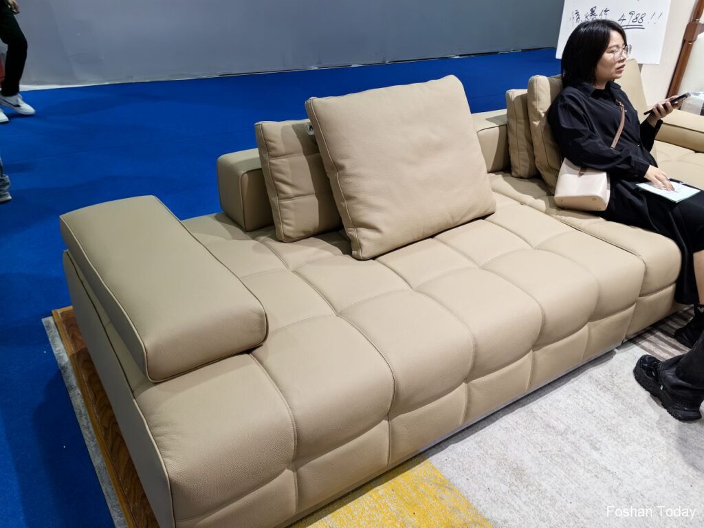 Beige leather Sofa at Dongguan Furniture Fair 2024