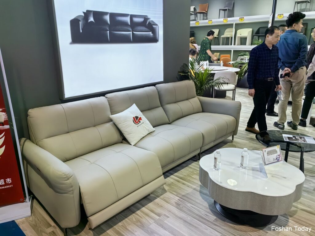 Beige Recliner Sofa at Dongguan Furniture Fair 2024